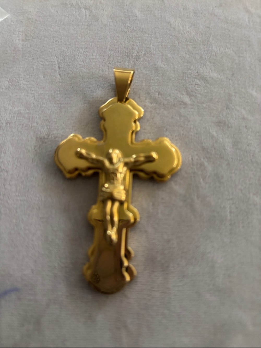 Gold Crucifix Pendant for Men - Classic Religious Jewelry